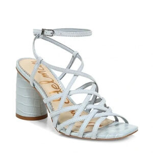 Sam Edelman Womens Daffodil 8 US Strappy Block Heel Sandals Light Blue